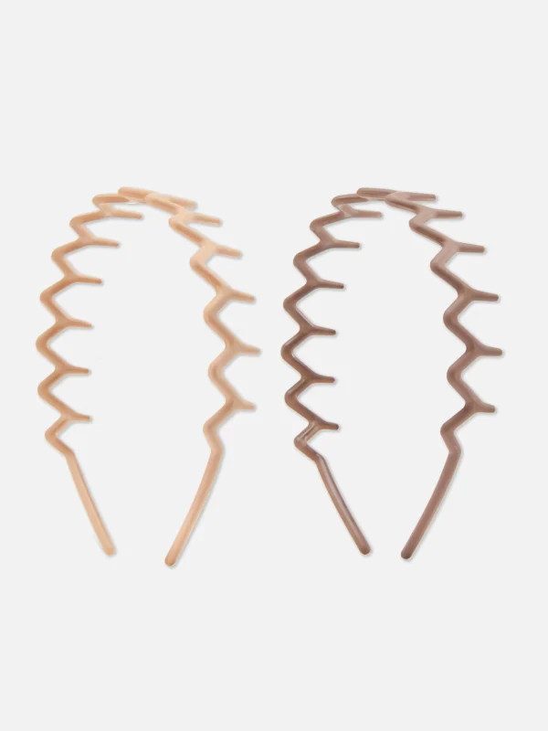 Primark 2-Pack Zigzag Headbands Natural Cheap