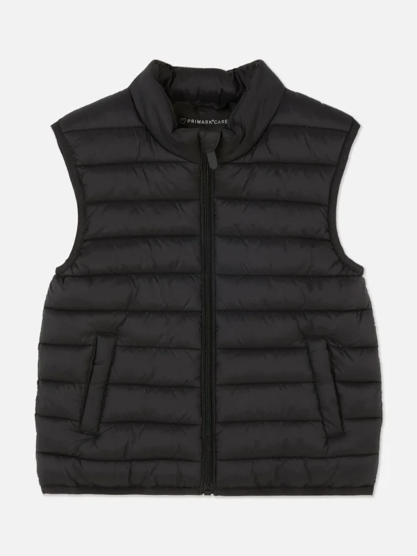 Primark Padded Zip Vest Black Discount