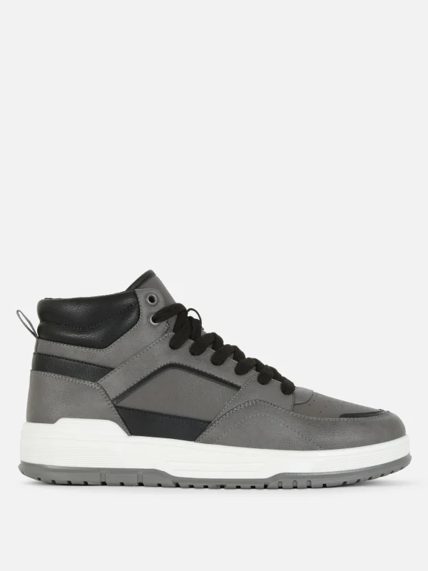 Primark Paneled High Tops Charcoal Best