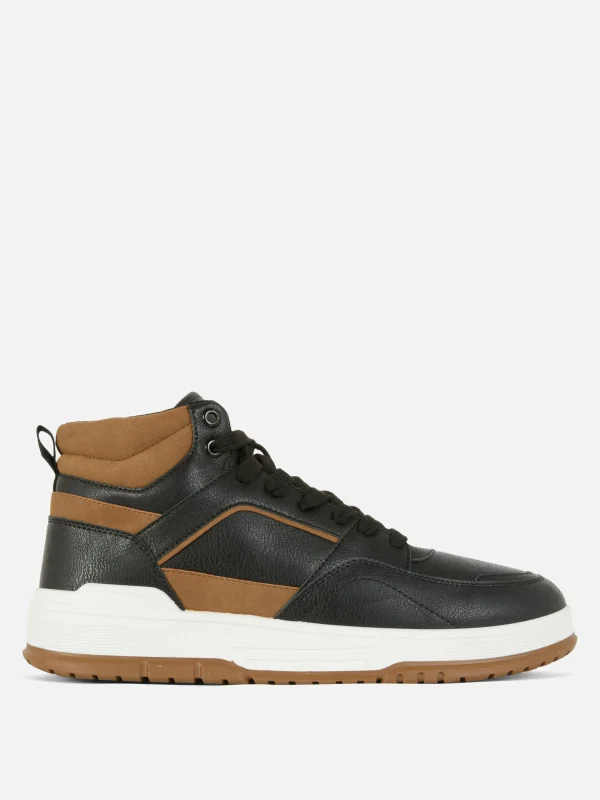 Primark Paneled High Tops Brown Flash Sale