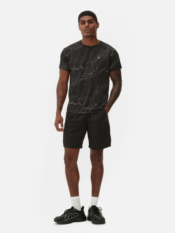 Primark Patterned Performance T-Shirt Black Cheap