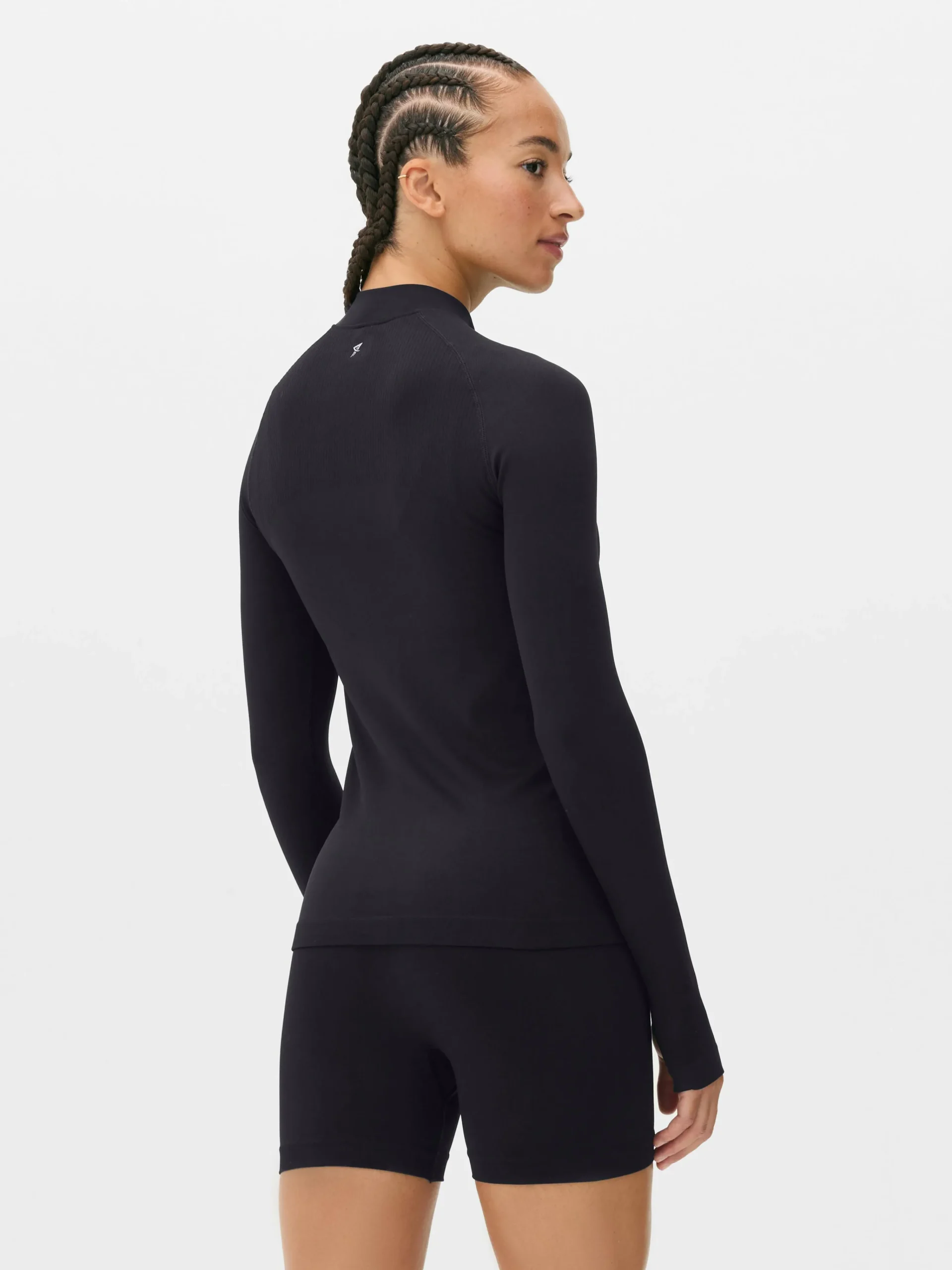 Primark Performance Seamless Zip Jacket Black New