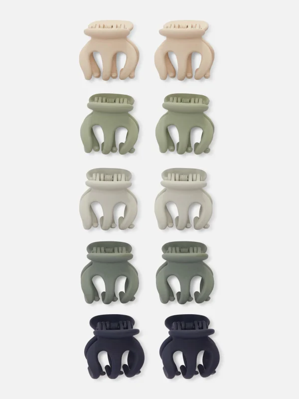 Primark 10pk Matte Mini Hair Clips Green Outlet
