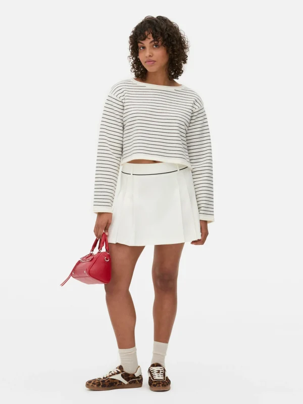 Primark Pleated Tennis Mini Skirt White Cheap