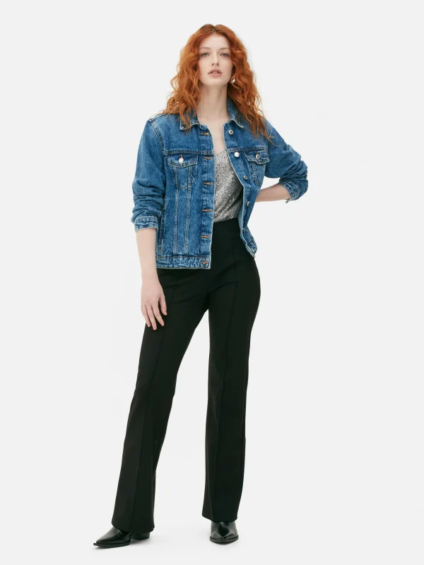 Primark Ponte Flared Pants Black Cheap