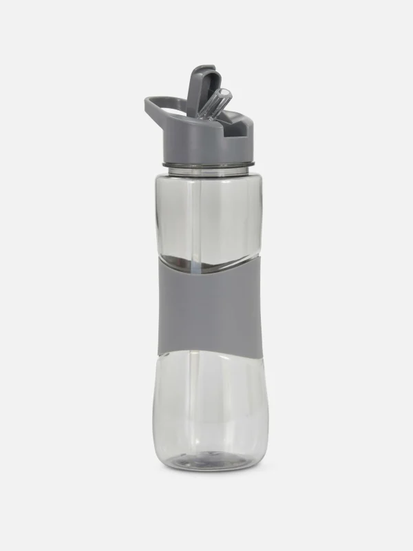 Primark Pop-Up Straw Water Bottle Gray Flash Sale