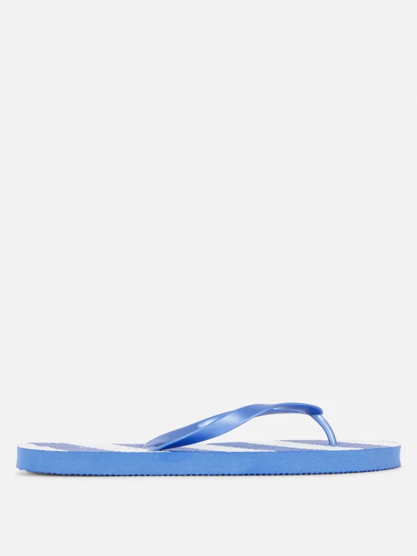 Primark Printed Flip Flops Blue Flash Sale