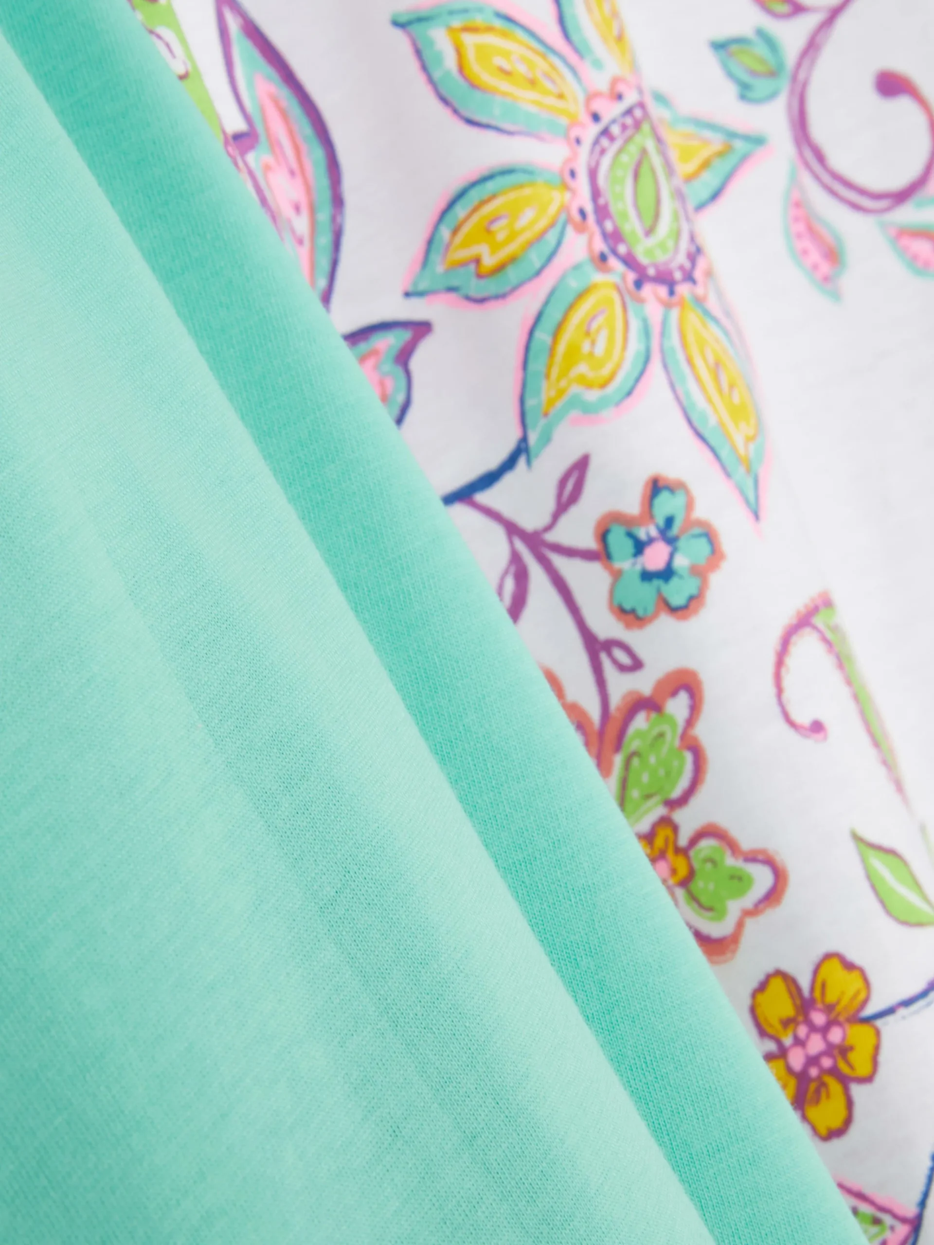 Primark Printed Short Sleeve Pajamas Aqua Flash Sale