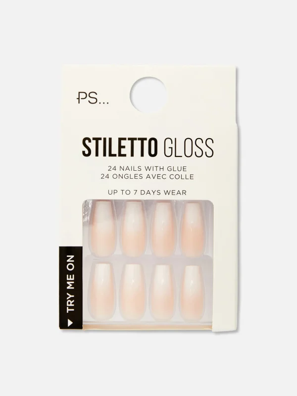 Primark PS Stiletto Gloss Ombré Faux Nails Nude Best