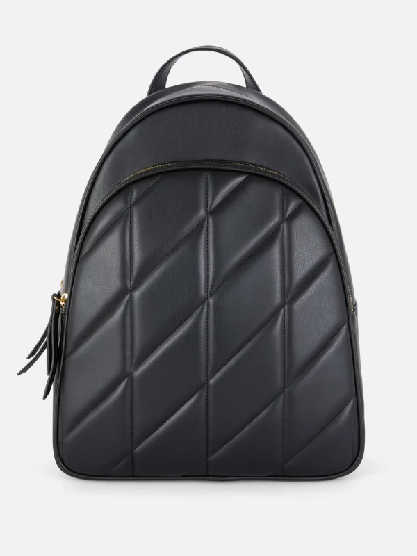 Primark Quilted Faux Leather Backpack Black Outlet