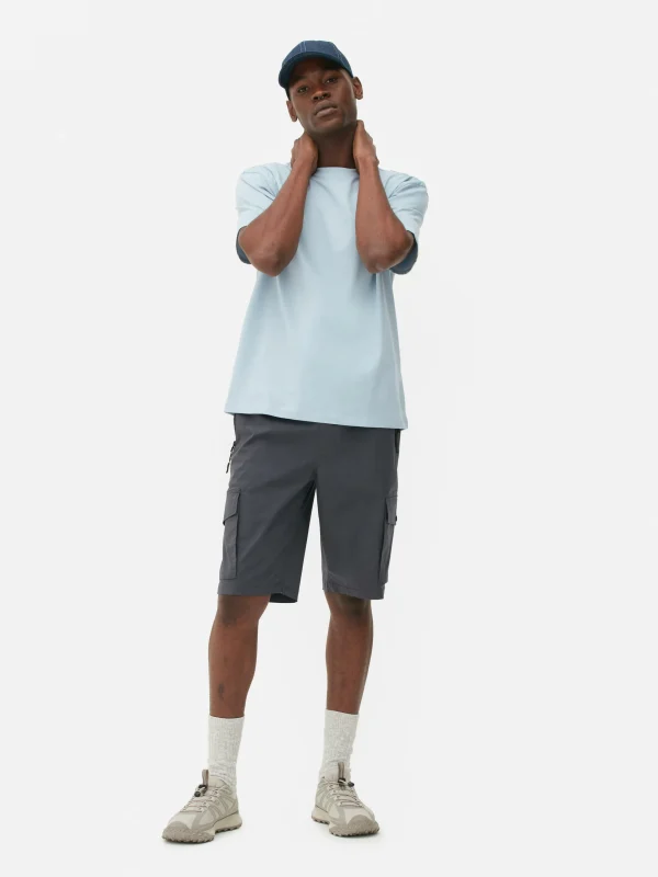 Primark Relaxed Cotton T-Shirt Light Blue Discount