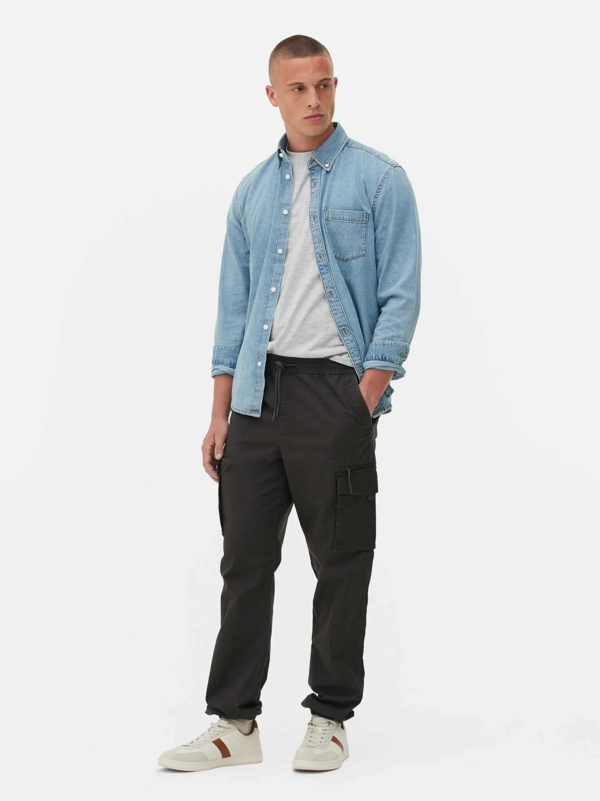 Primark Relaxed Cuff Cargo Pants Charcoal Fashion
