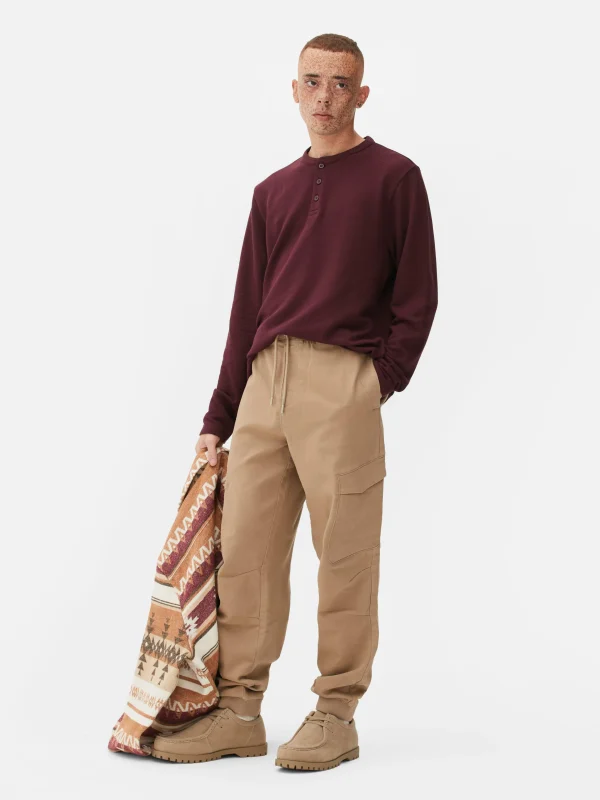 Primark Relaxed Fit Stretch Cargo Joggers Tan New