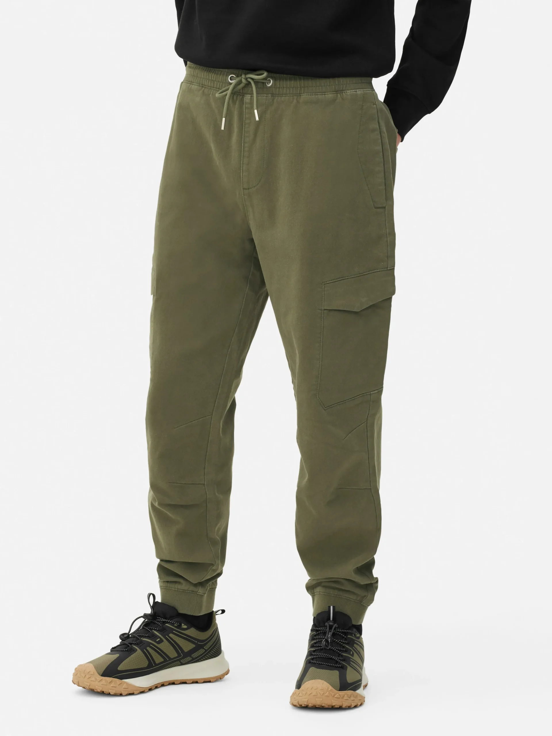 Primark Relaxed Fit Stretch Cargo Joggers Green Outlet
