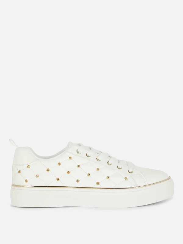 Primark Rhinestone Chunky Sneakers White Clearance