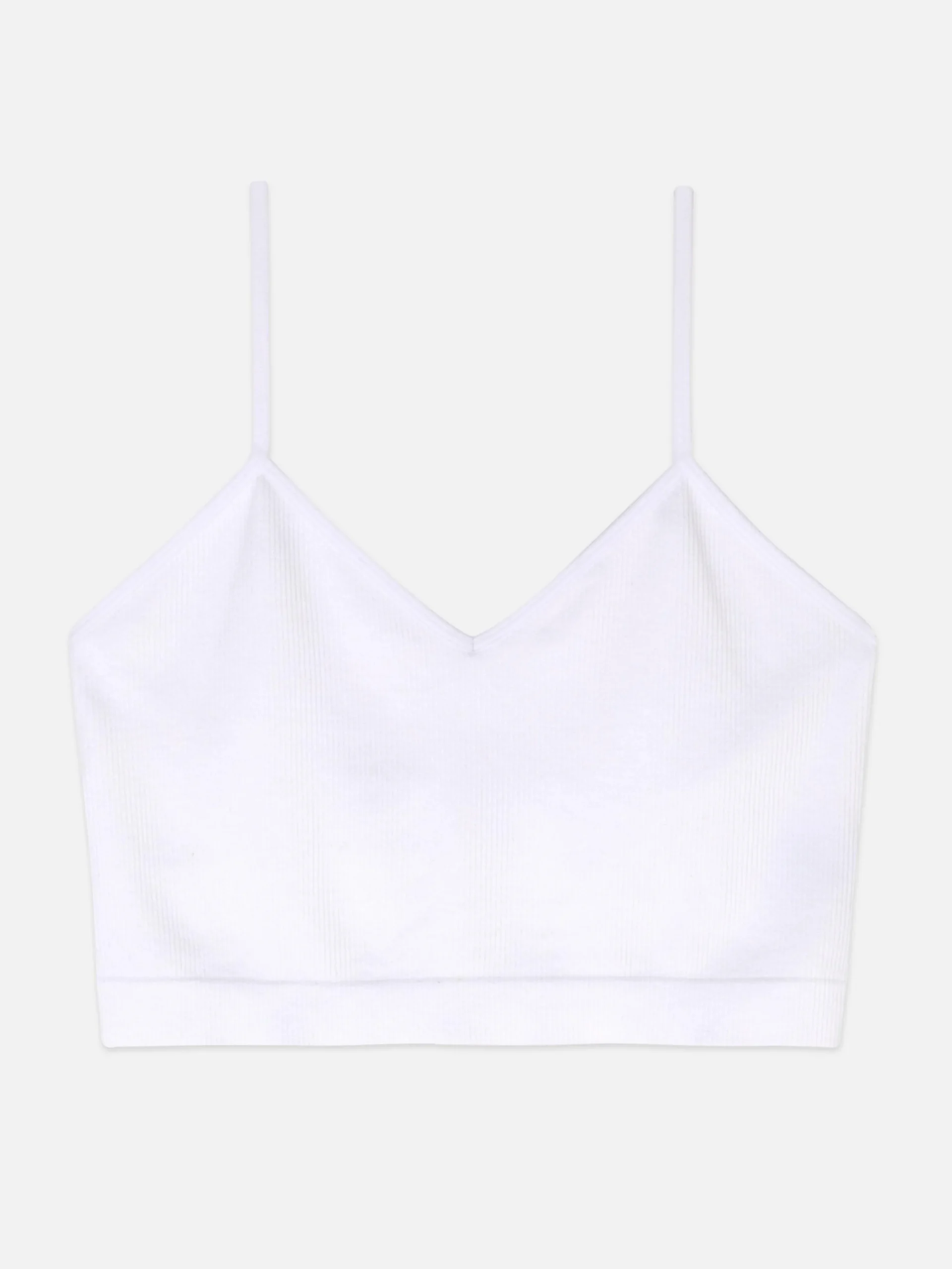 Primark Ribbed Cropped Cami Pajama Top White Best Sale