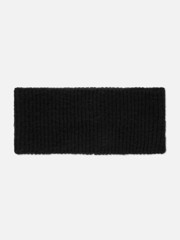 Primark Ribbed Knit Headband Black New