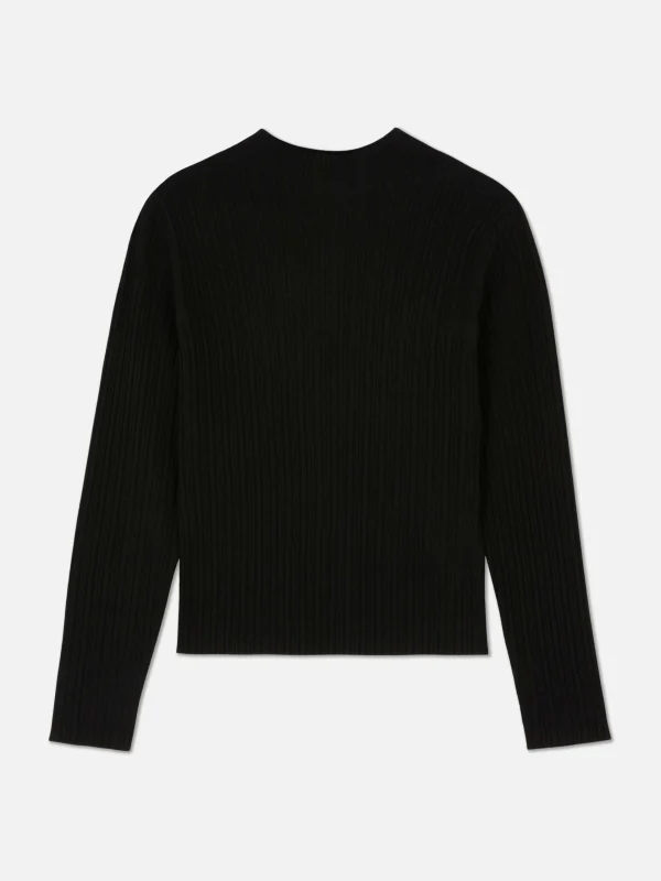 Primark Ribbed Mock Neck Sweater Black Cheap