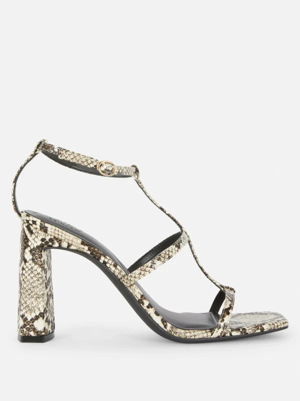 Primark Rita Ora Block Heel T-Bar Sandals Multi Clearance