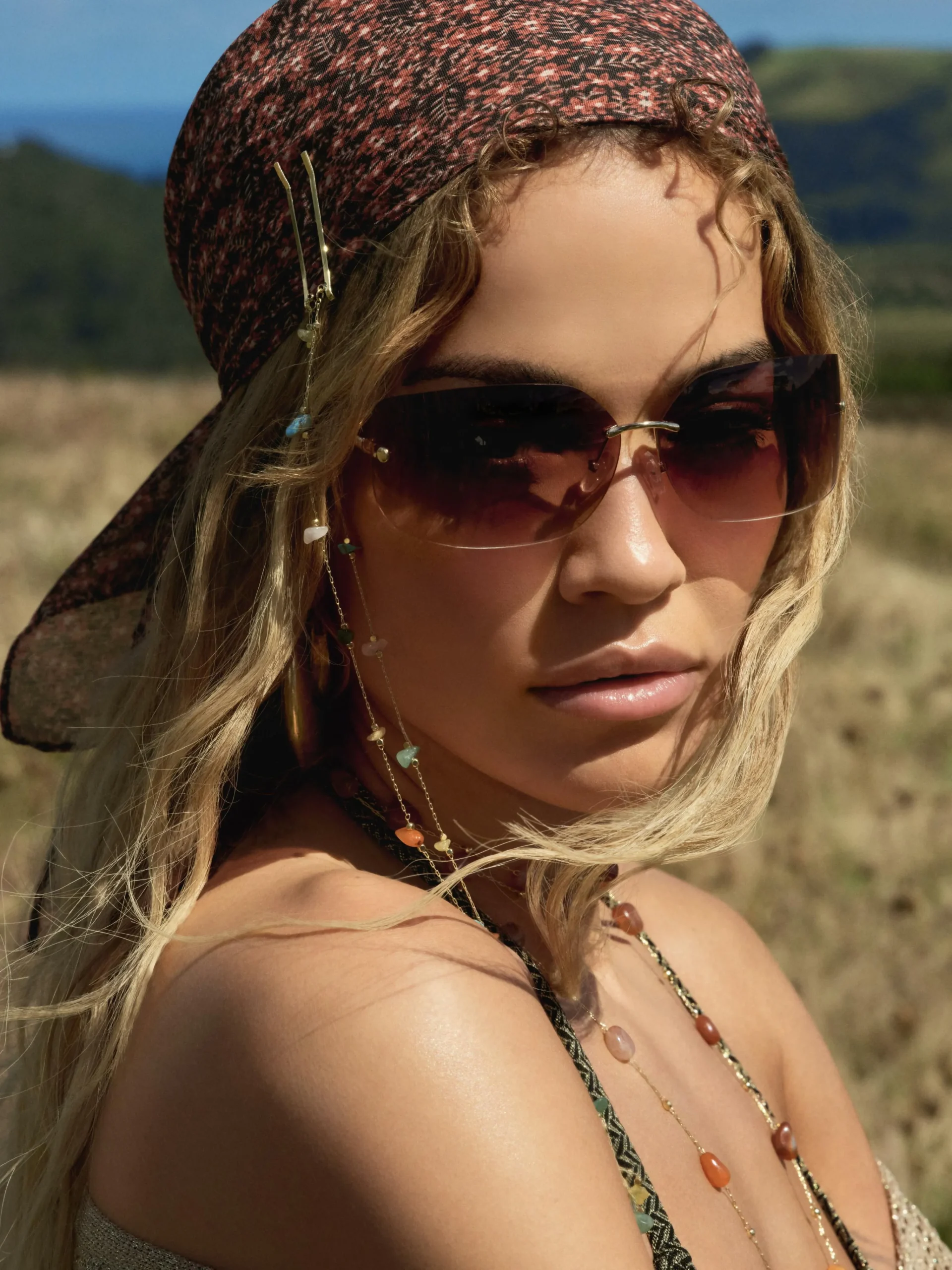 Primark Rita Ora Curved Rimless Sunglasses Brown Sale