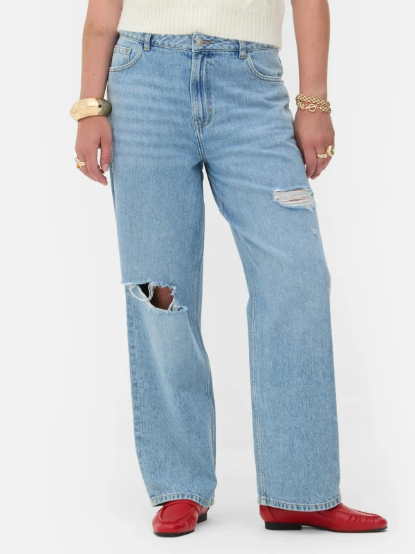 Primark Rita Ora Ripped Dad Jeans Mid Blue Best