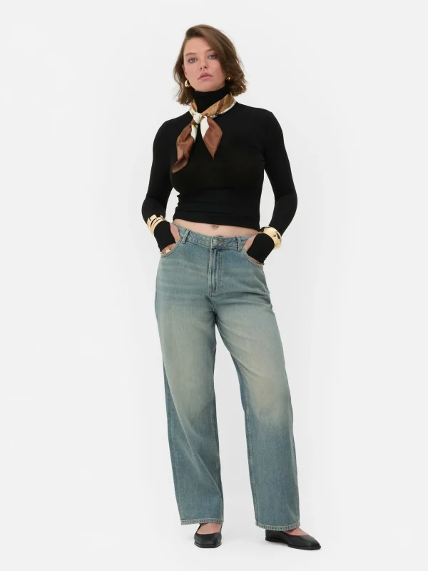 Primark Rita Ora Roll Neck Long Sleeve Top Black Cheap