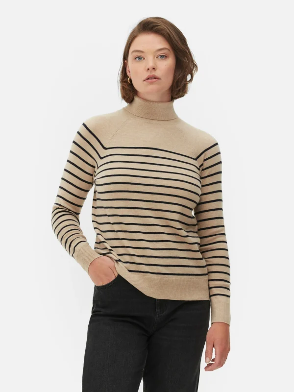 Primark Roll Neck Long Sleeve Top Tan Best Sale
