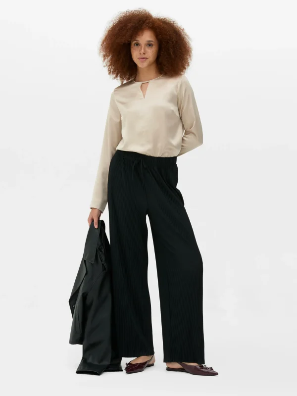 Primark Satin Keyhole Blouse Ivory Flash Sale