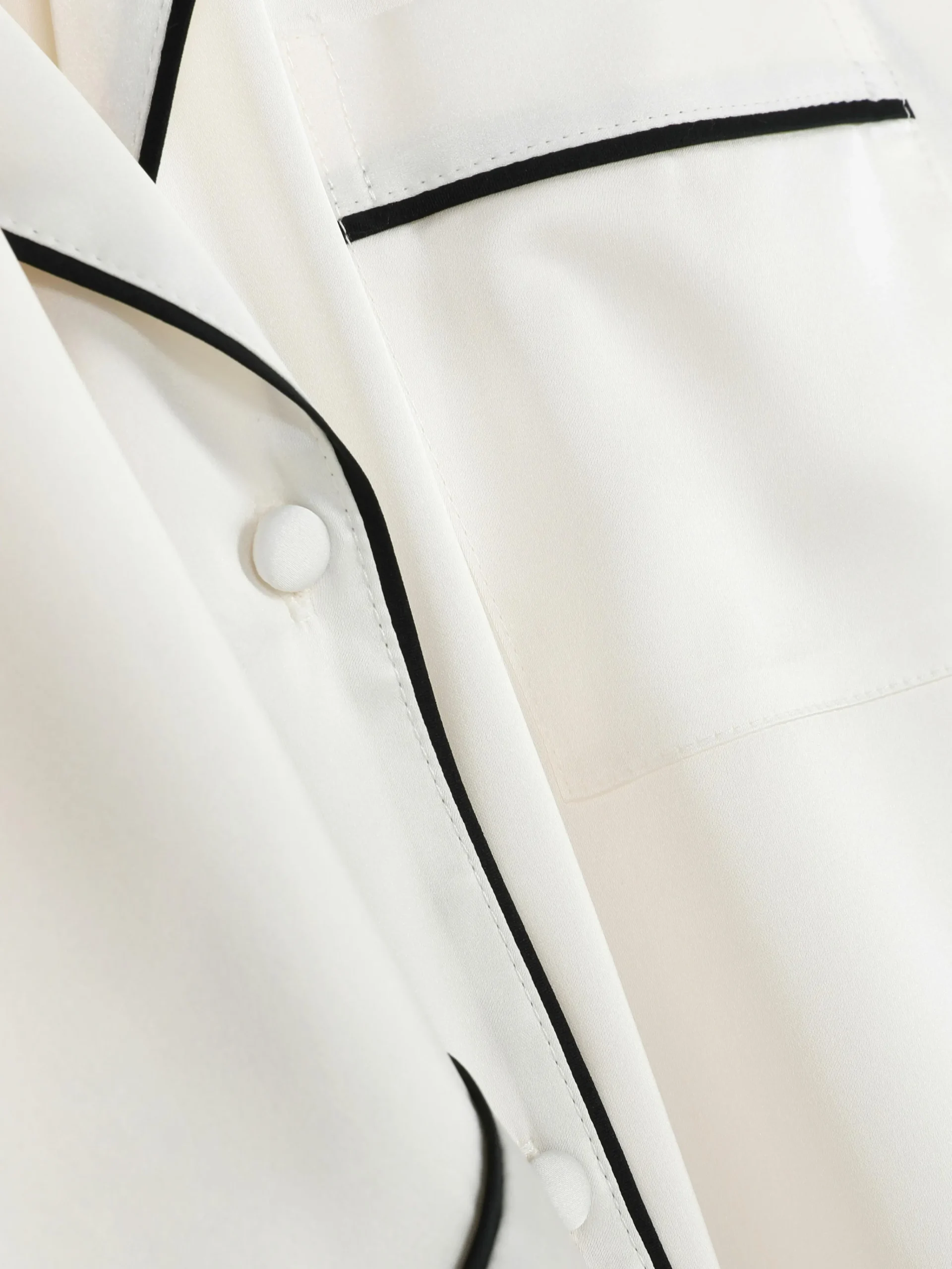 Primark Satin Long Sleeve Shirt Pajama Set Ivory Store