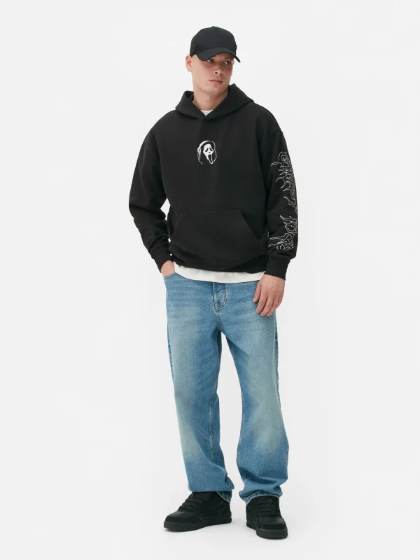 Primark Scream Ghostface Graphic Hoodie Black Clearance
