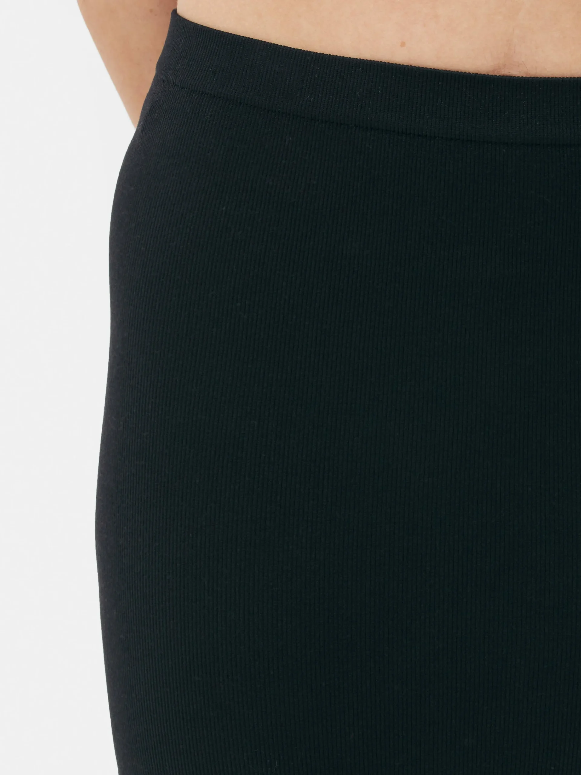 Primark Seamfree Ribbed Mini Skirt Black Hot
