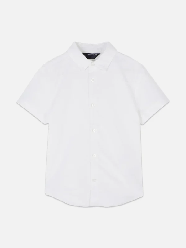 Primark Short Sleeve Oxford Shirt White Flash Sale