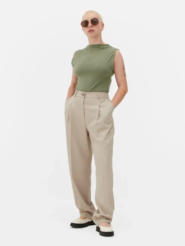 Primark Sleeveless High Neck Bodysuit Olive Store