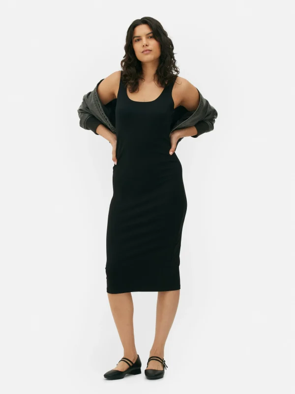 Primark Sleeveless Jersey Midi Dress Black Sale