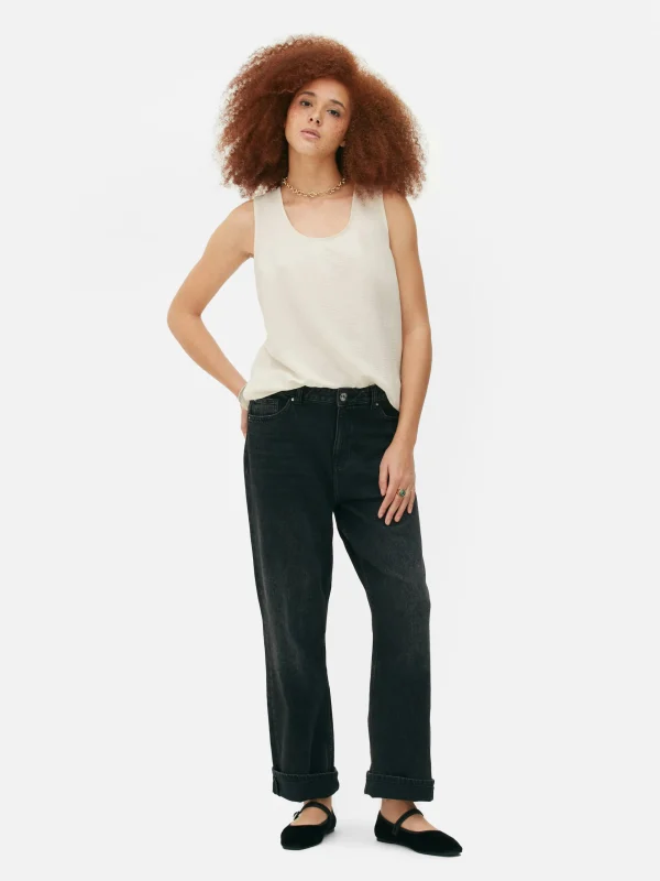 Primark Sleeveless Scoop Neck Blouse Ivory Clearance