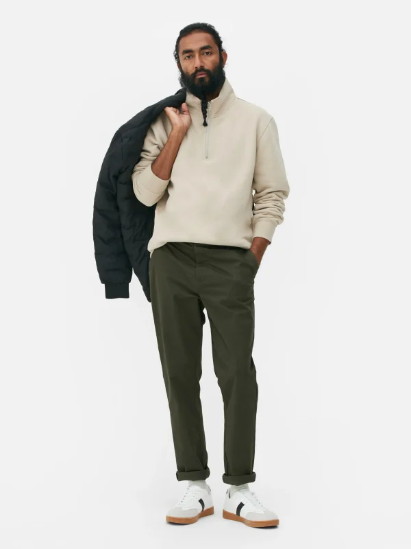 Primark Slim Fit Stretch Chinos Dark Green Hot