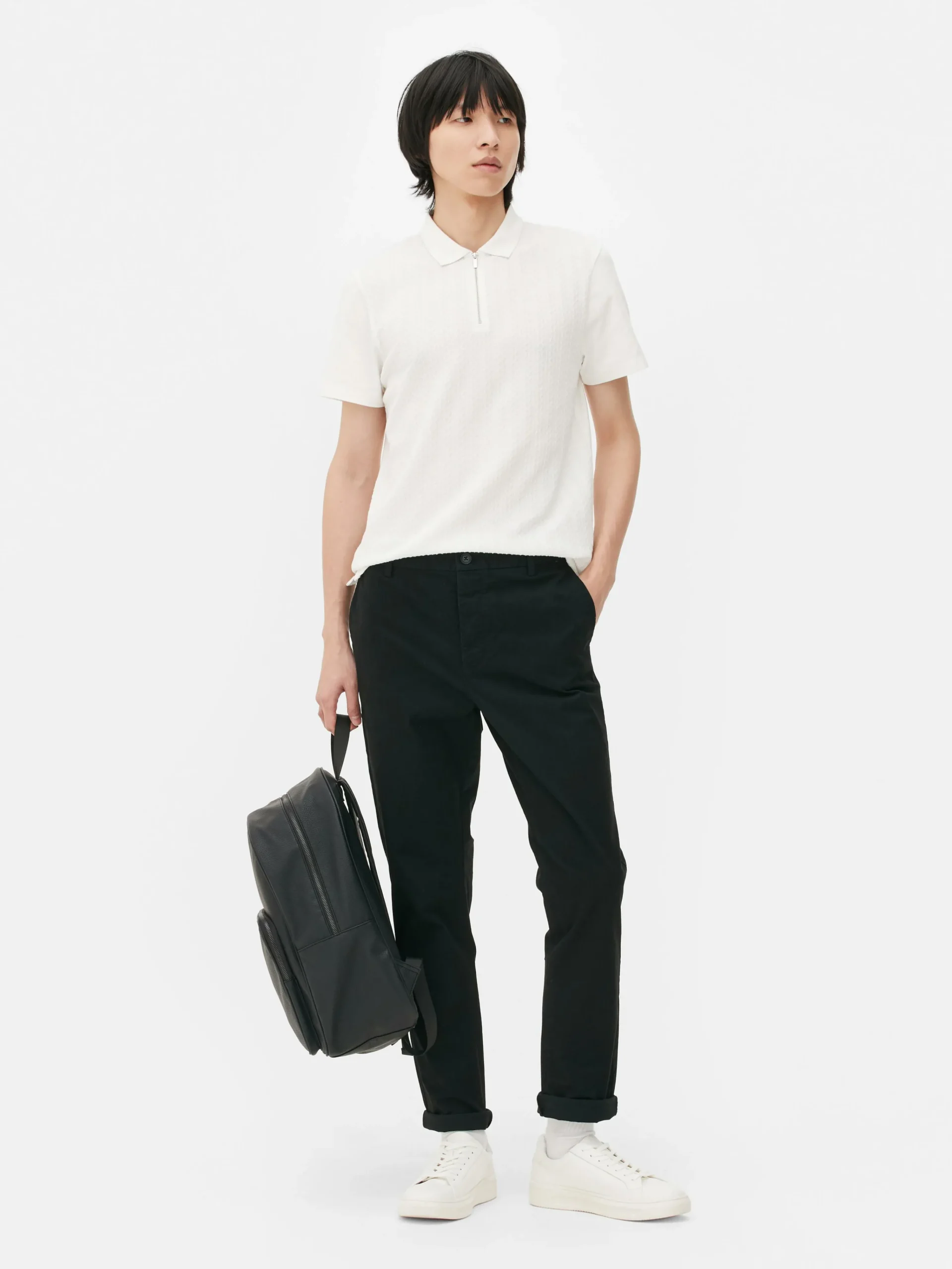 Primark Slim Fit Stretch Chinos Black Flash Sale