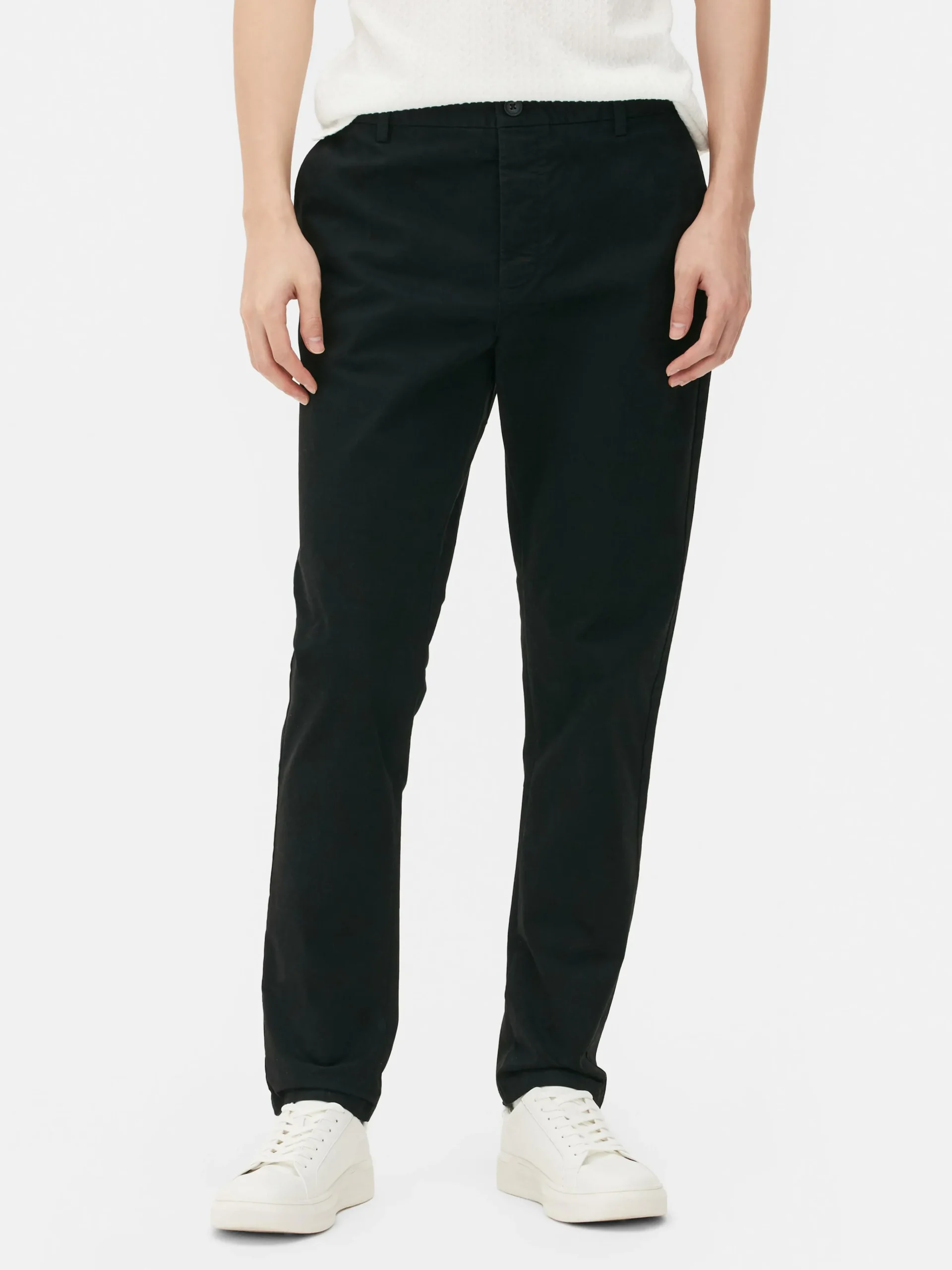Primark Slim Fit Stretch Chinos Black Flash Sale