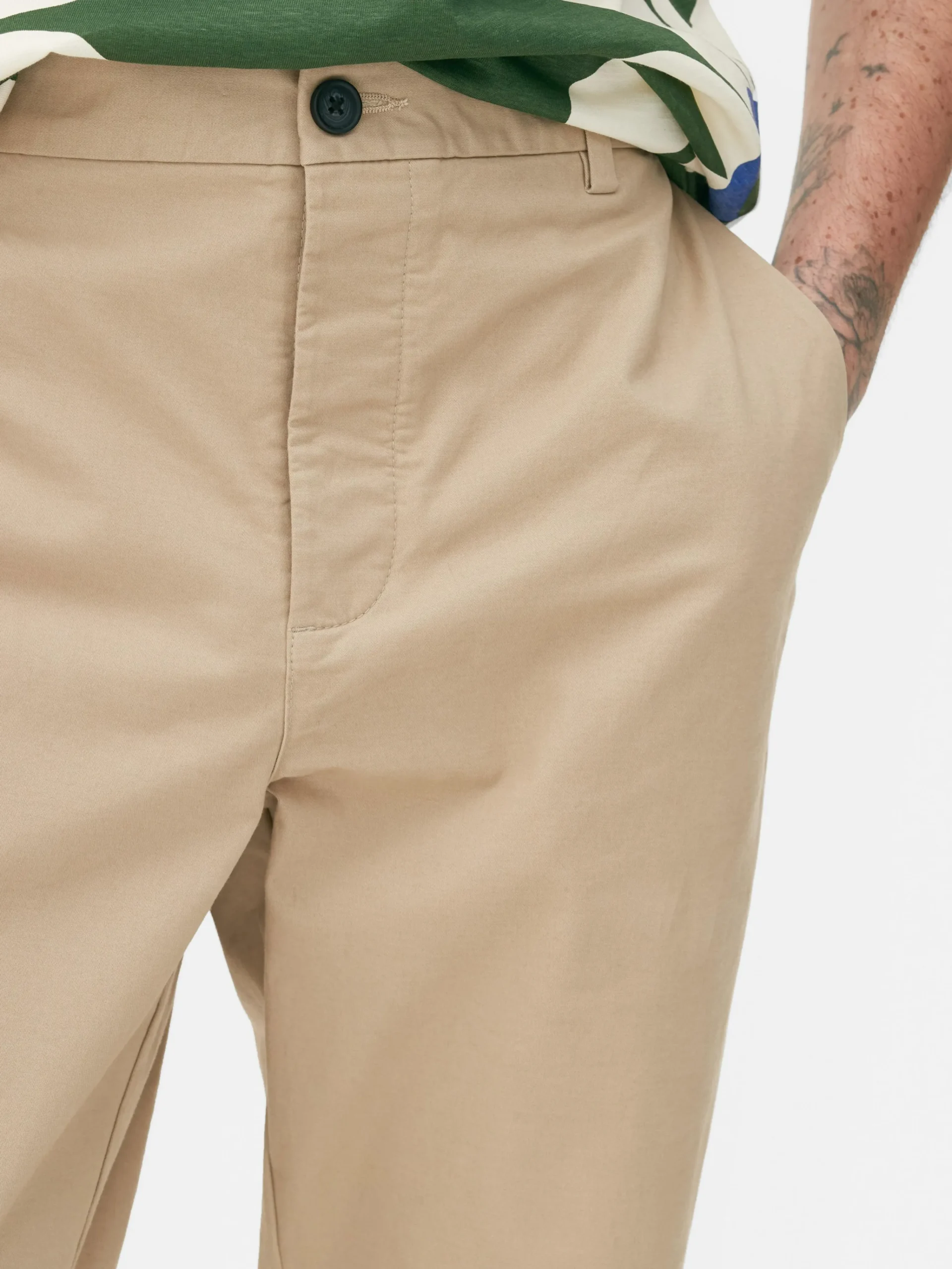 Primark Slim Fit Stretch Chinos Stone Cheap