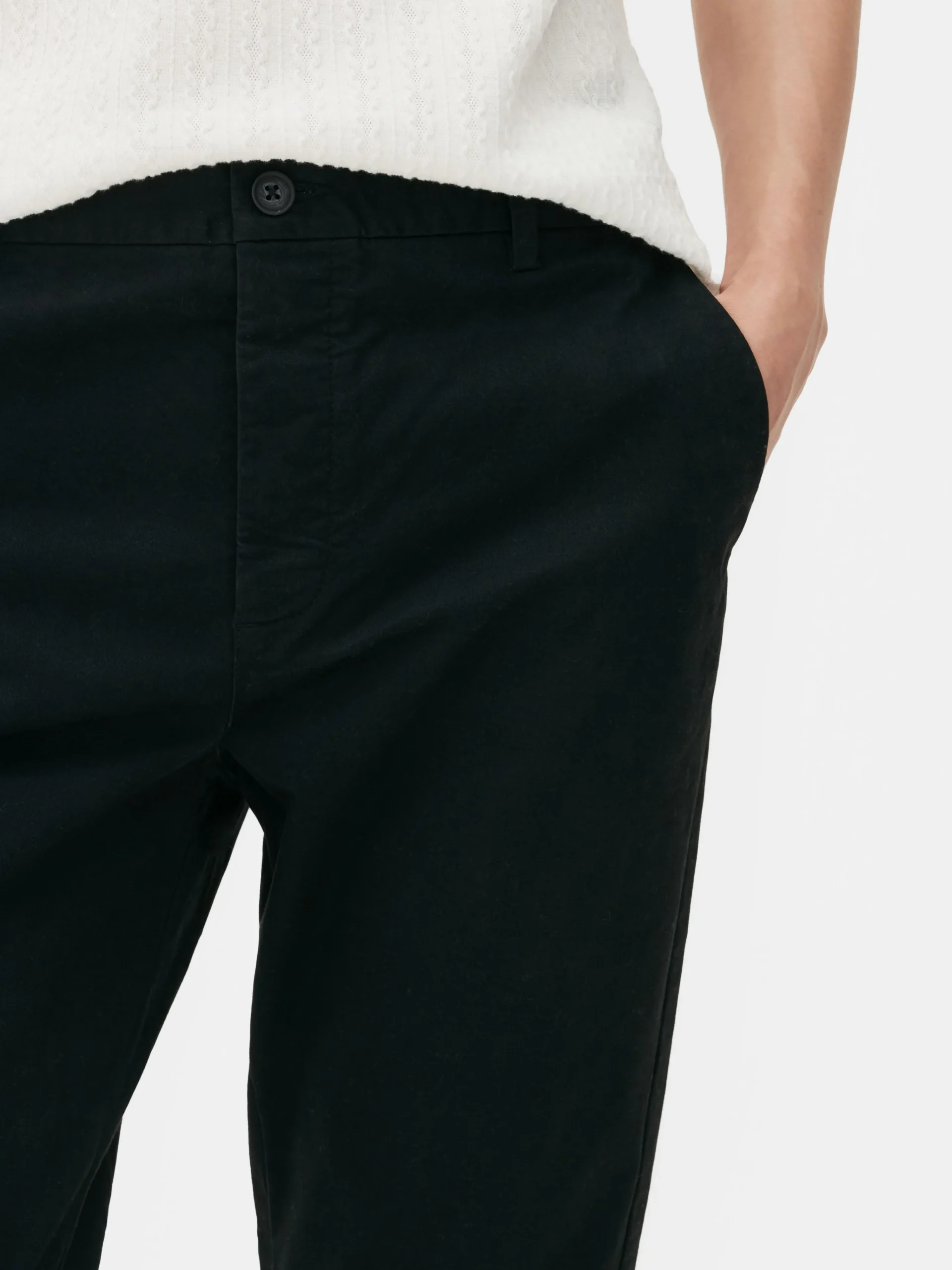 Primark Slim Fit Stretch Chinos Black Flash Sale