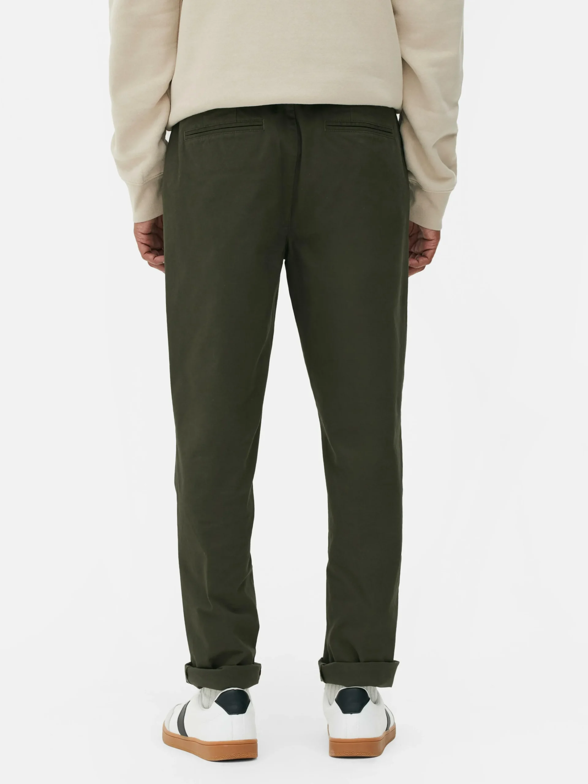 Primark Slim Fit Stretch Chinos Dark Green Hot