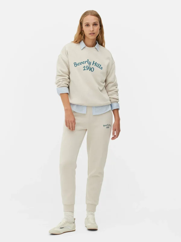 Primark Slogan Crew Neck Sweatshirt Cream Best