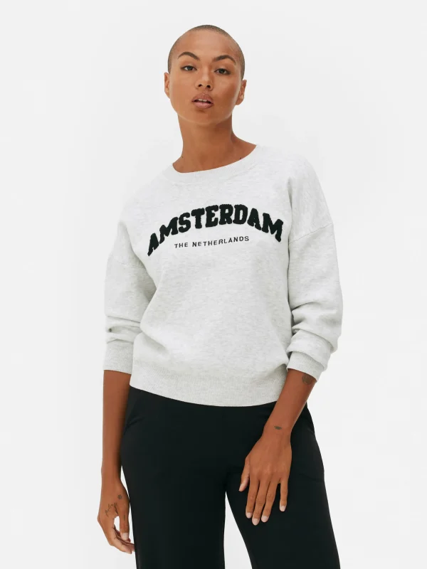 Primark Slogan Sweatshirt Gray Heather New
