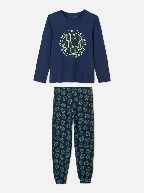 Primark Soccer Graphic Pajamas Navy Store