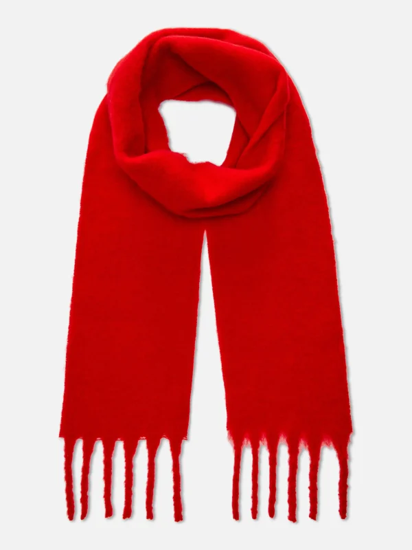 Primark Soft Brushed Skinny Scarf Red New