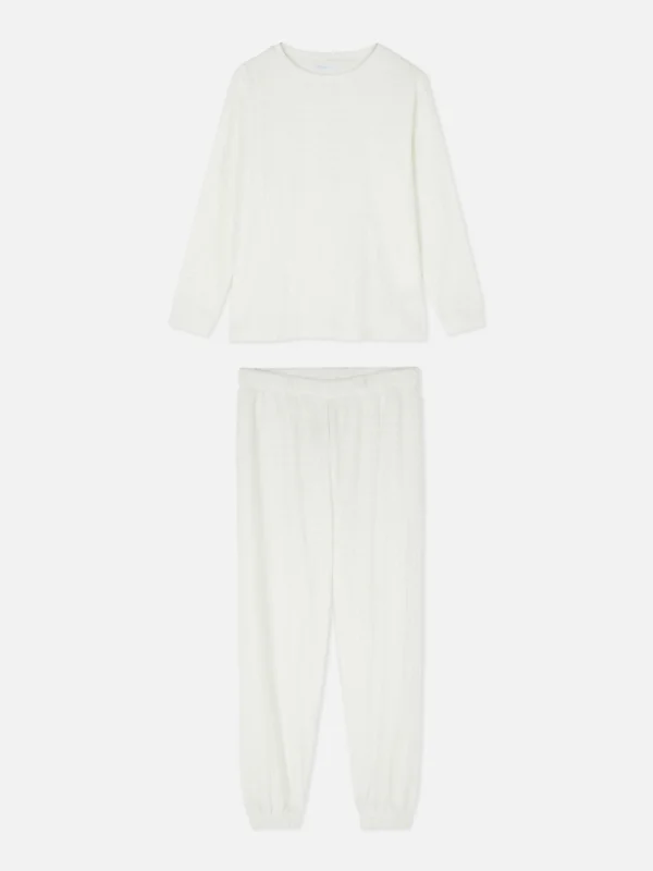 Primark Soft Fleece Pajamas White Best