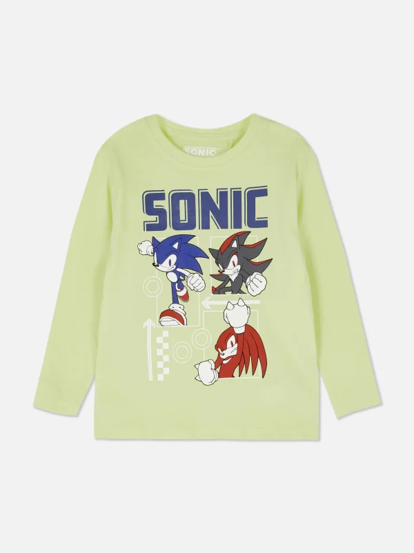Primark Sonic The Hedgehog Long Sleeve T-Shirt Yellow Clearance