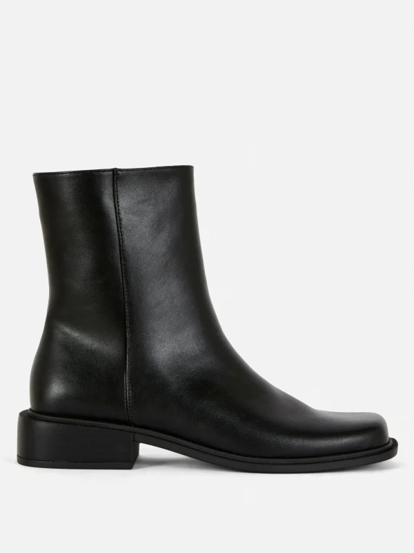 Primark Square Toe Ankle Boots Black Fashion