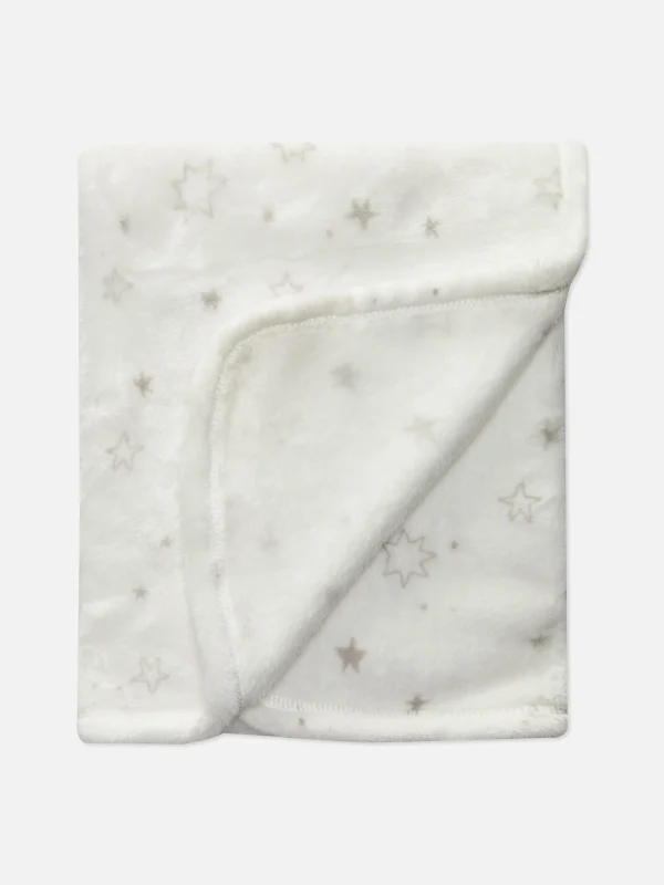 Primark Star Print Fleece Blanket White Store