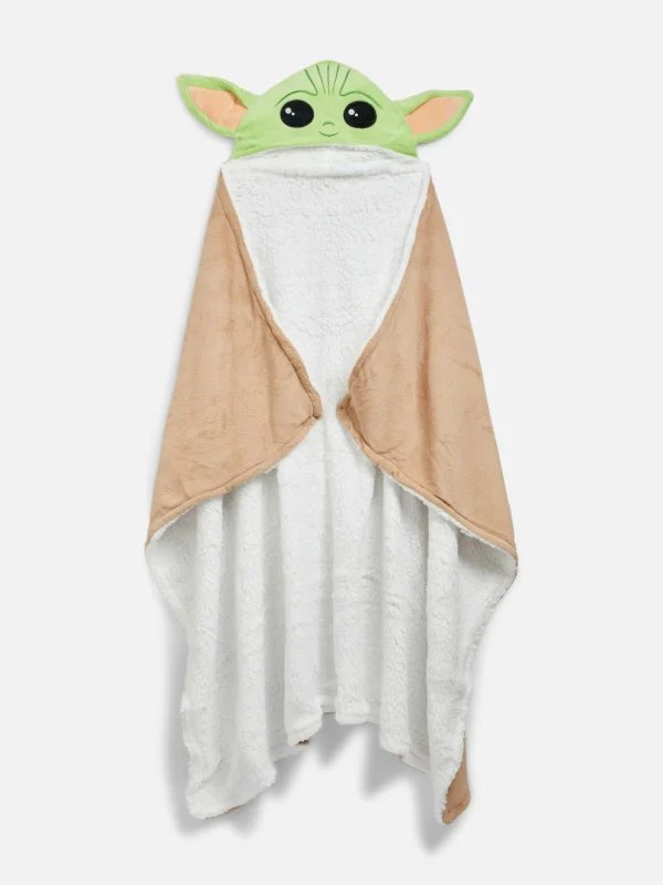 Primark Star Wars Baby Yoda Hooded Throw Brown New